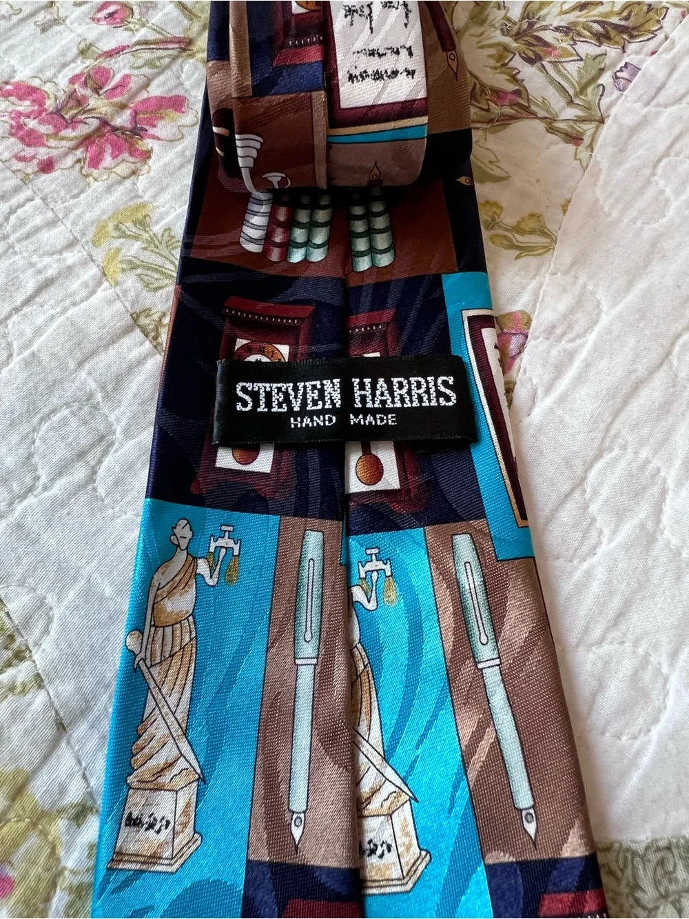 Steven Harris Vintage Law Novelty Tie Lady Justice Scales of Law Legal Book